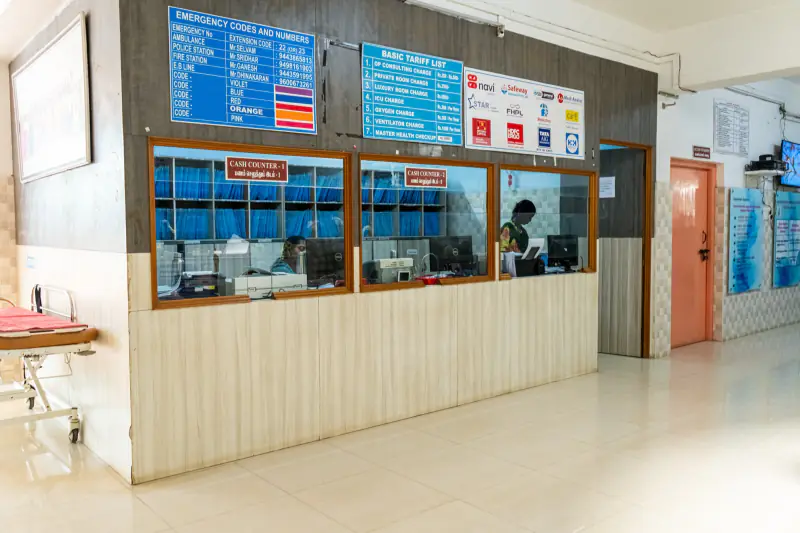 Billing and admission counter at Sudar Hospital